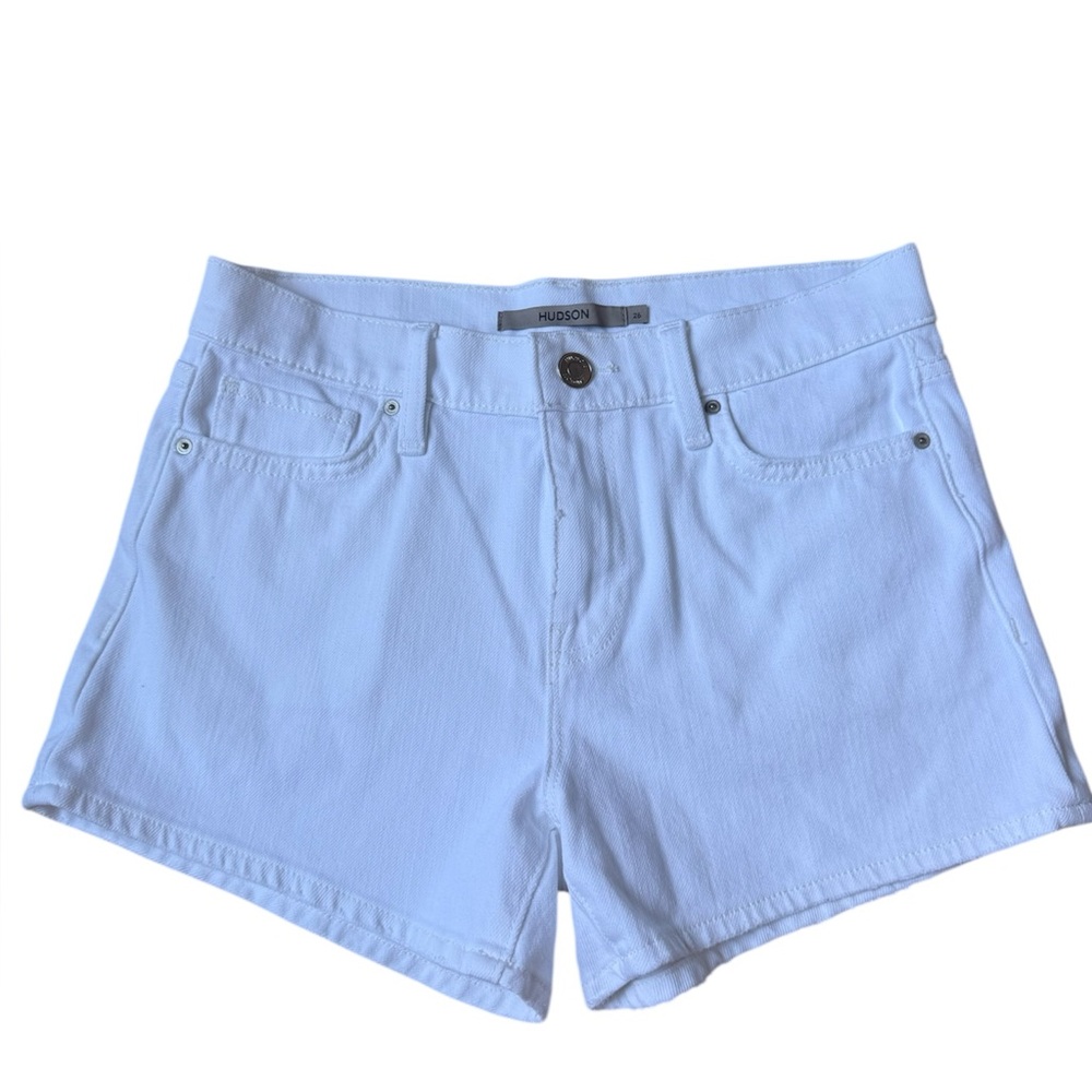 Hudson Jeans Mid-Rise Gemma Jean Shorts Size 26 Crisp White - Picture 5 of 9